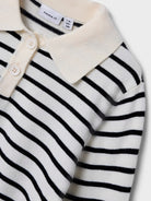 NAME IT Danja Long Sleeve Polo Knit-Whisper White Whisper White detail view