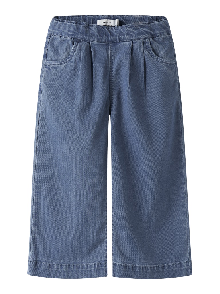 NAME IT Bella Wide Pull Up Jeans 2533 Medium Blue Denim front view