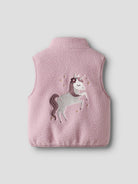 NAME IT Mall Sherpa Vest Keepsake Lilac model front view