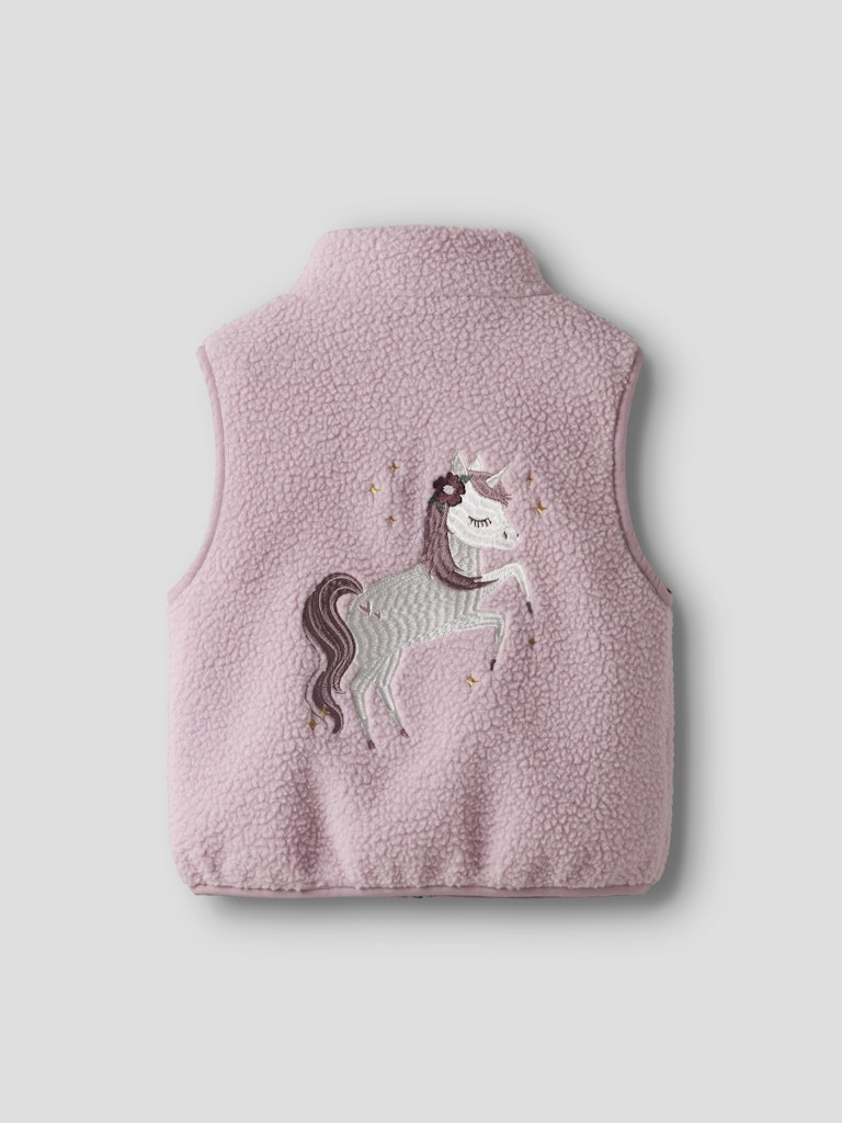 NAME IT Mall Sherpa Vest Keepsake Lilac model front view