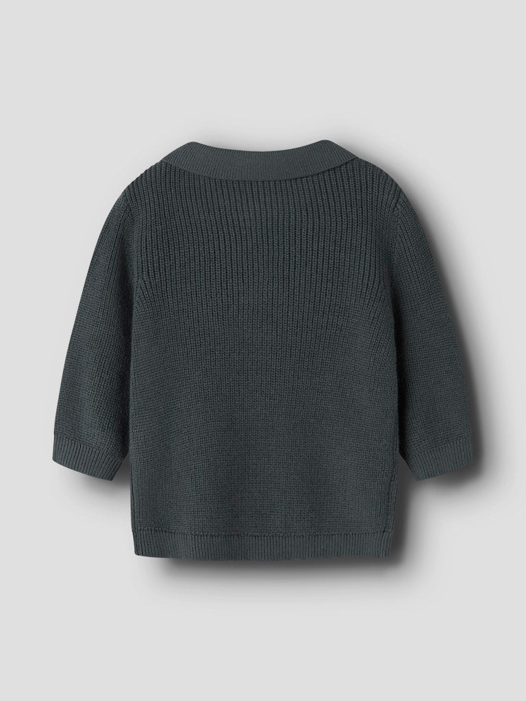 Boys Tant Long Sleeve Knit Polo-Urban Chic-Back View