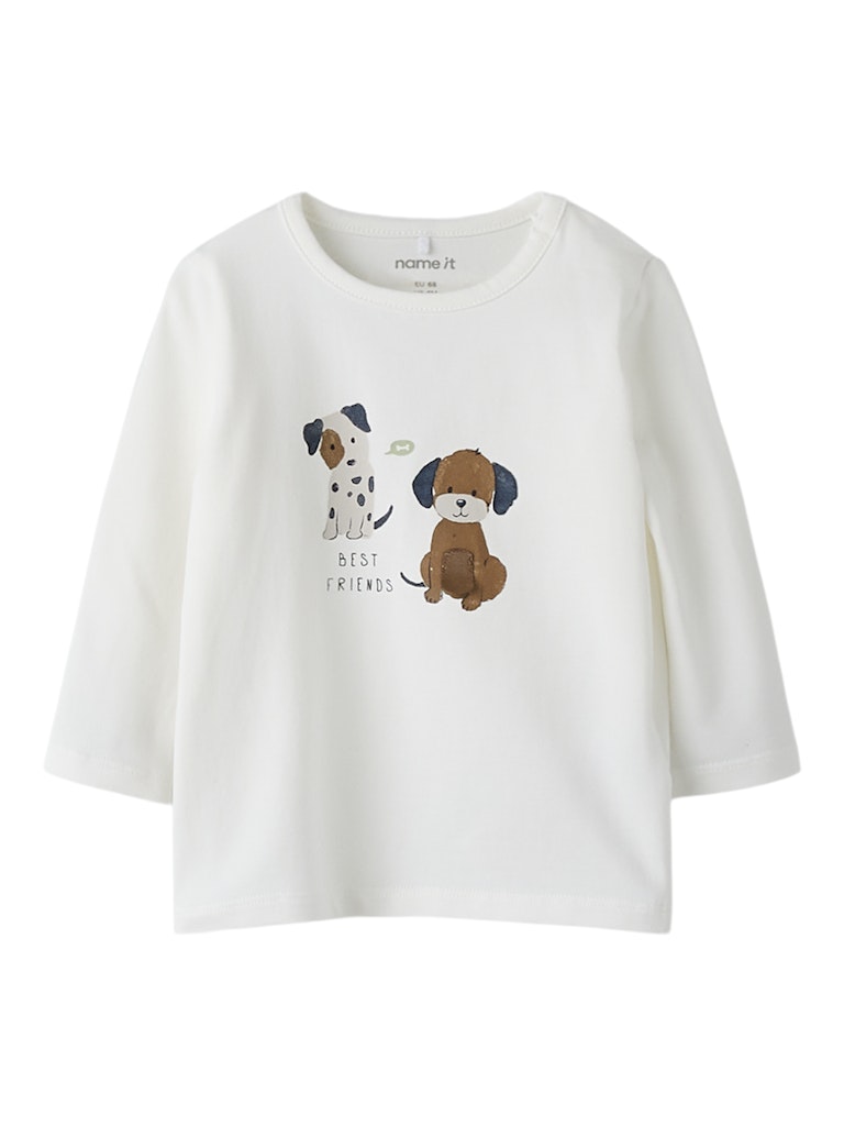 NAME IT Tokan Long Sleeve Top Cloud Dancer model front view
