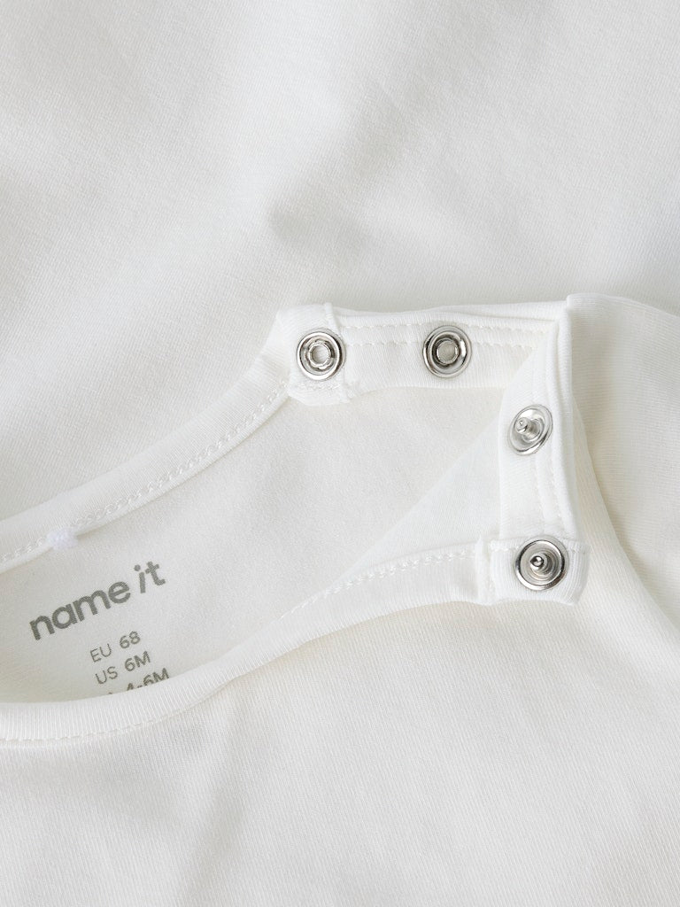 NAME IT Tokan Long Sleeve Top Cloud Dancer flat front view