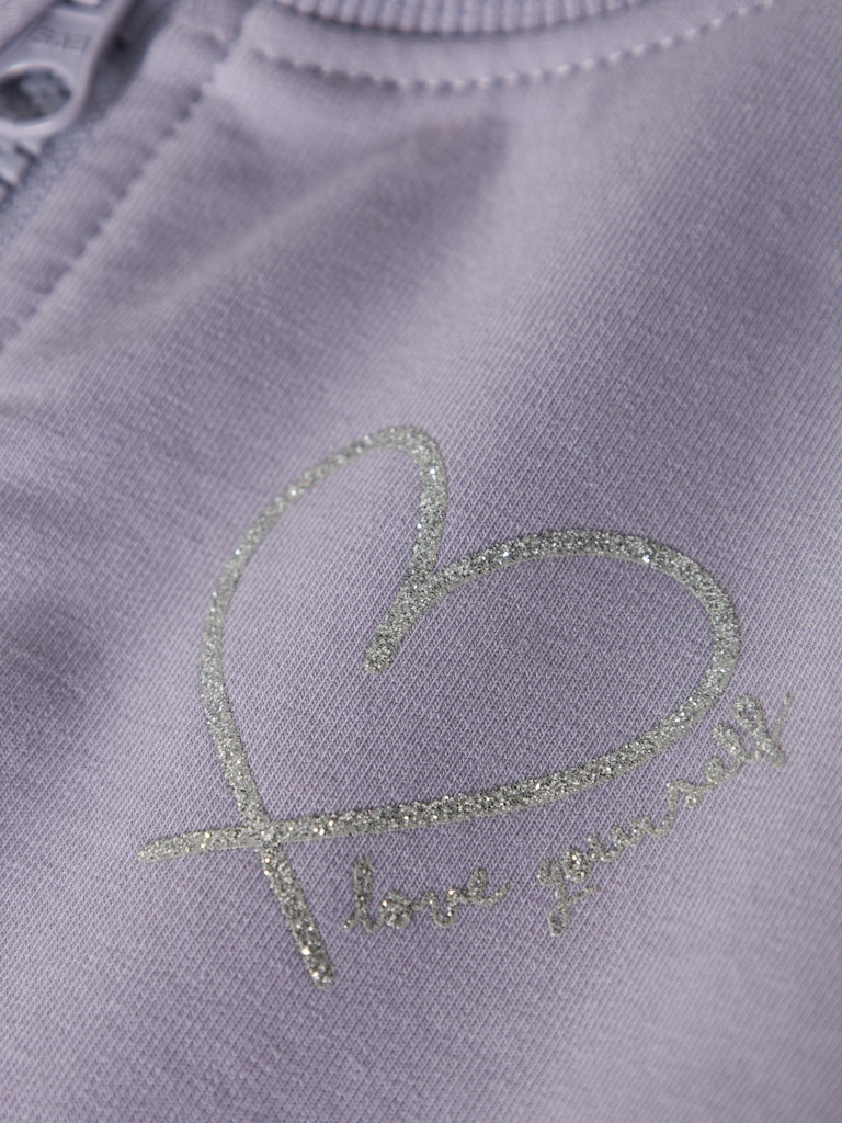 NAME IT Taika Sweat Cardigan Lavender Gray back view