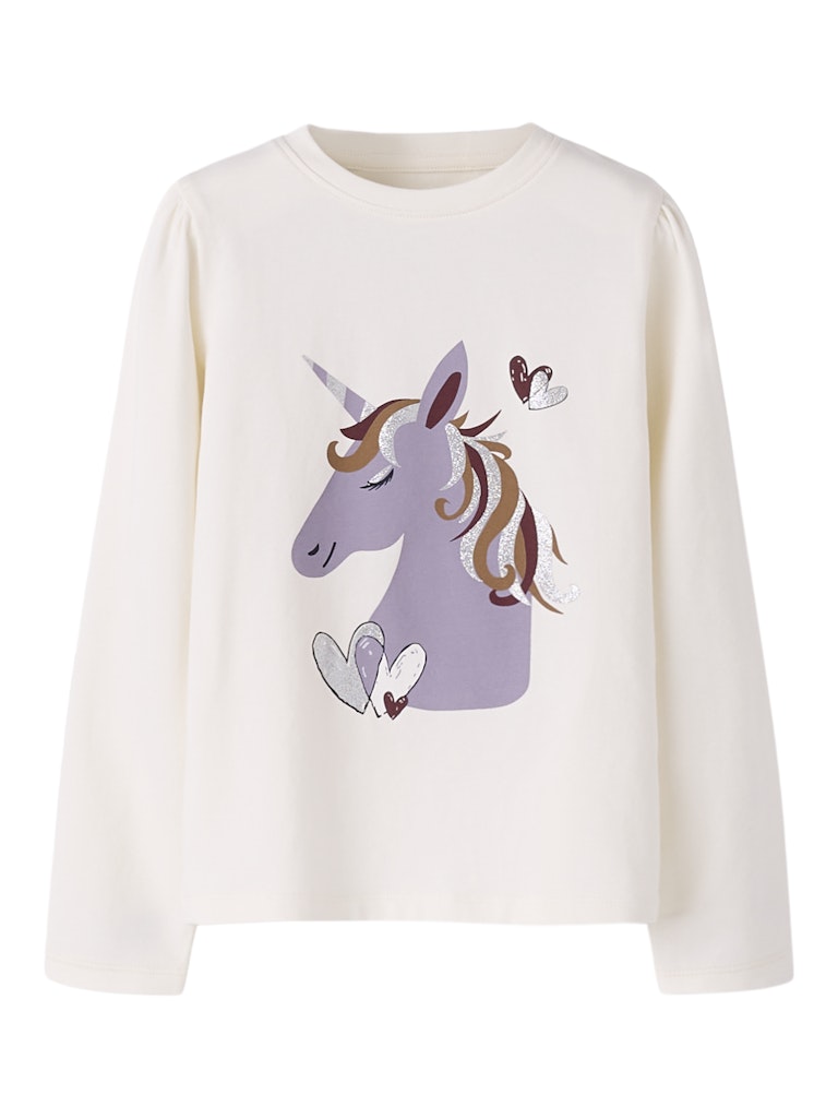 NAME IT Tearta Long Sleeve Top Dawn Pink model front view