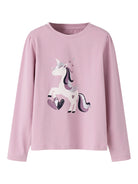 NAME IT Tearta Long Sleeve Top Dawn Pink front view