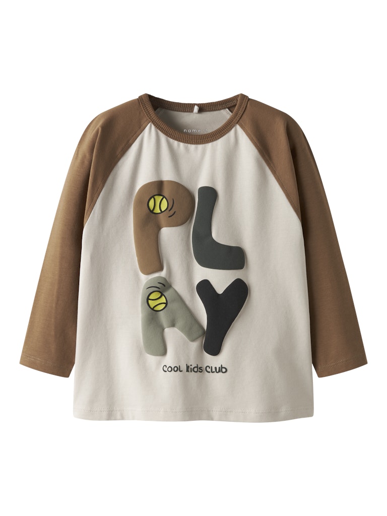 NAME IT Tilaso Long Sleeve Regular Top Pumice Stone detail view