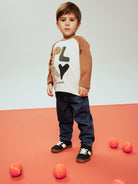 NAME IT Tilaso Long Sleeve Regular Top Pumice Stone flat front view