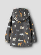 NAME IT Max Jacket - Blackened Pearl & Chinois Green Chinois Green flat front view