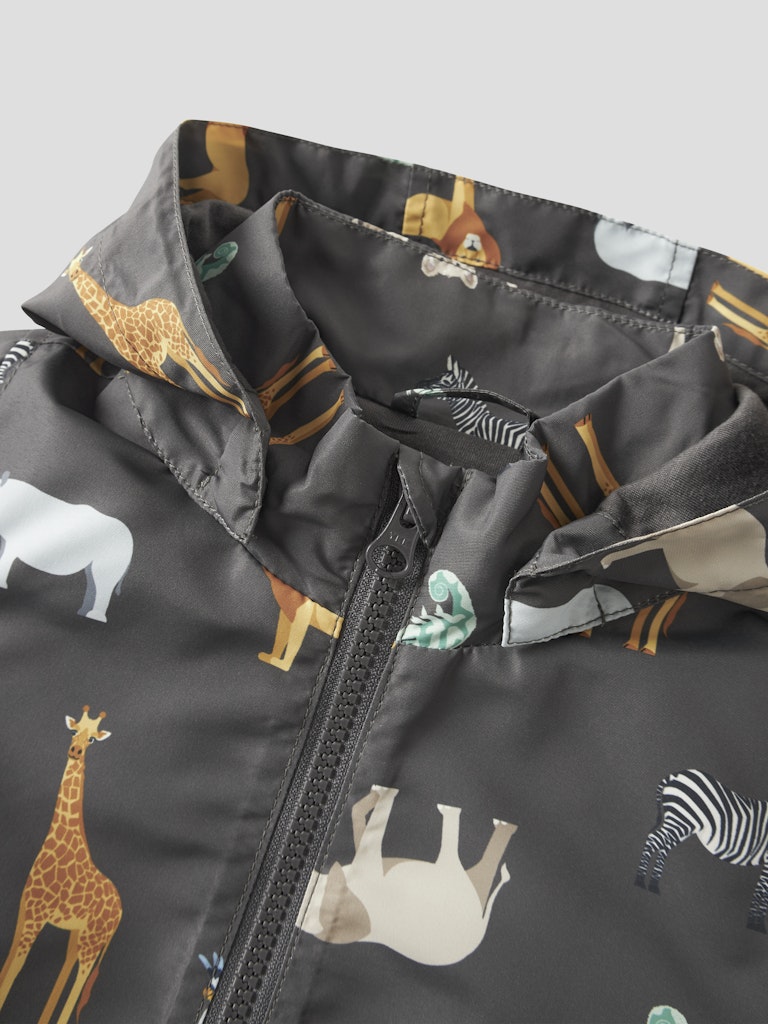 NAME IT Max Jacket - Blackened Pearl & Chinois Green Chinois Green back view