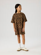 NAME IT Belate Short Sleeve Dress Toasted Coconut front view