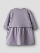 NAME IT Cathy Long Sleeve Sweat Dress Lavender Gray model front view