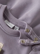 NAME IT Cathy Long Sleeve Sweat Dress Lavender Gray detail view