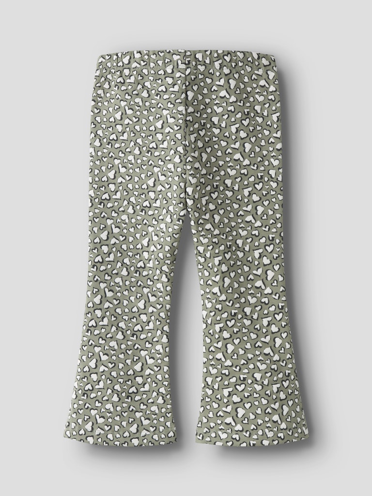Patterned pants on a light gray background