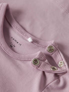 Girl's Bisa Long Sleeve Top-Pink-Nack Button View