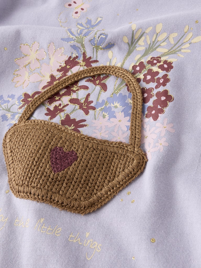 Girl's Betua Long Sleeve Top-Lavender-Close Up View