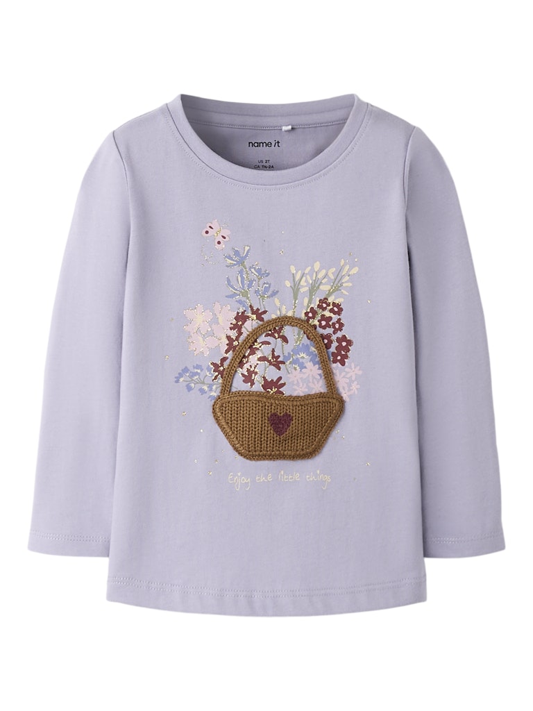 Girl's Betua Long Sleeve Top-Lavender-Front View
