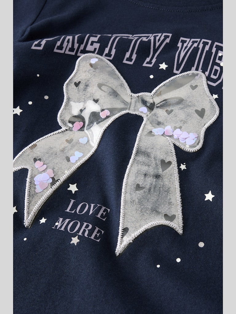 Girl's Betua Long Sleeve Top-Navy-Front View