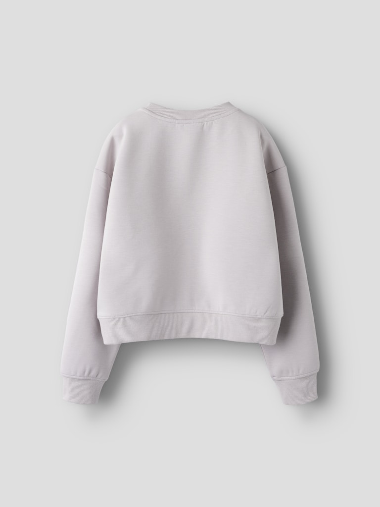 NAME IT Bima Long Sleeve Short Sweat Grey Melange close up view