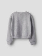 NAME IT Bima Long Sleeve Short Sweat Grey Melange flat front view