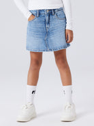 NAME IT Emma Denim Skort Medium Blue Denim model front view