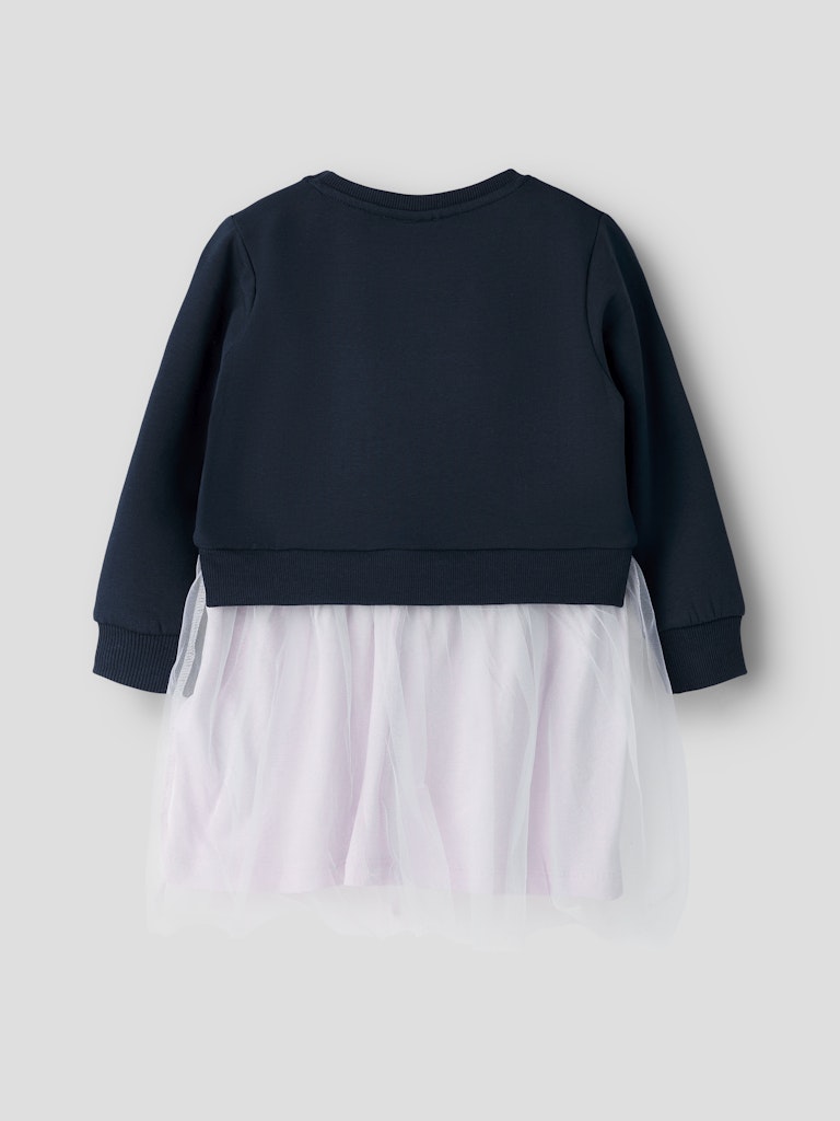 Girl's Bianja Sweat Dress-Navy-Back View