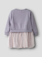 NAME IT Bianja Sweat Dress Lavender Gray flat front view