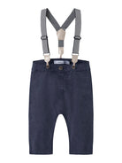 NAME IT Ben Bow Tap Pant Navy Blazer model front view