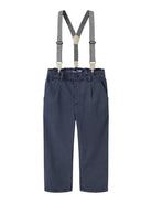 NAME IT Ben Navy Tapered Twill Pant NAVY BLAZER front view