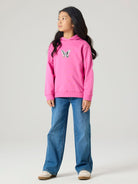 NAME IT Diviana Long Sleeve Hoodie Strawberry Moon model front view