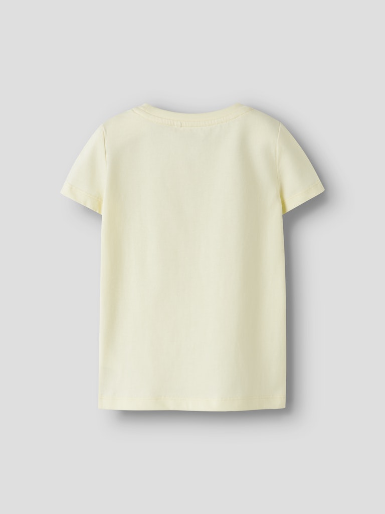 Light yellow t-shirt on a gray background