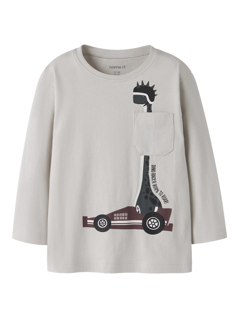 Boys Vilian Long Sleeve Regular Top-Shadow-Pumice Stone-Front View