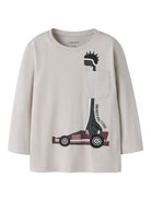 NAME IT Vilian Long Sleeve Regular Top Pumice Stone detail view