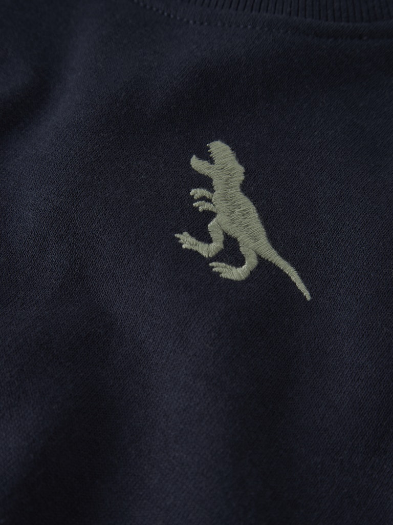 Boys Vallen Long Sleeve Sweat-Navy Blazer-Close Up View