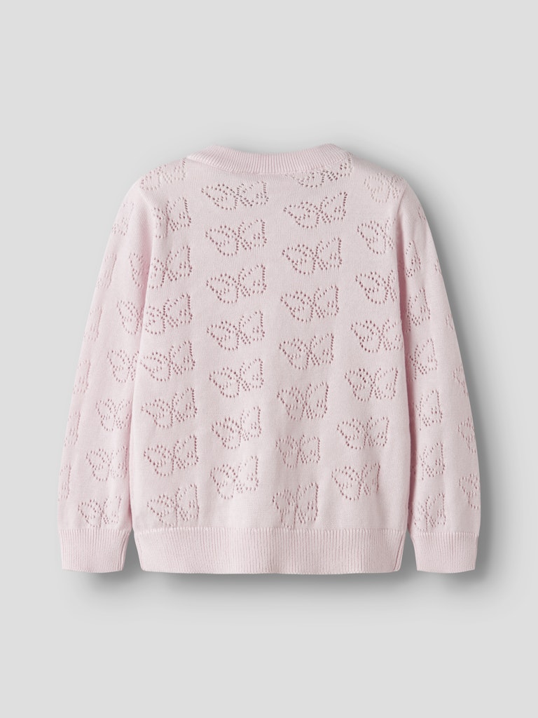 NAME IT Fiaja Knit Cardigan Pear Sorbet flat front view