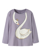 NAME IT Valiane Long Sleeve Regular Top Lavender Gray front view
