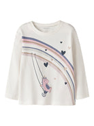 NAME IT Valiane Long Sleeve Regular Top Cloud Dancer model front view