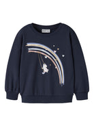 NAME IT Valona Long Sleeve Long Sweat Dawn Pink model front view