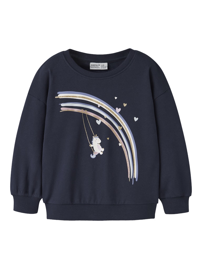 NAME IT Valona Long Sleeve Long Sweat Dawn Pink model front view