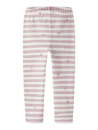 Striped pants with heart patterns on a white background