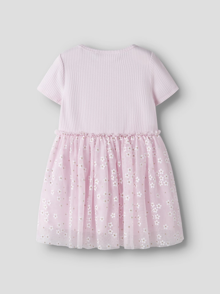 NAME IT Floral Dress Cradle Pink model front view