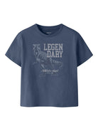 NAME IT Feath Kid Boy T-Shirt Vintage Indigo front view
