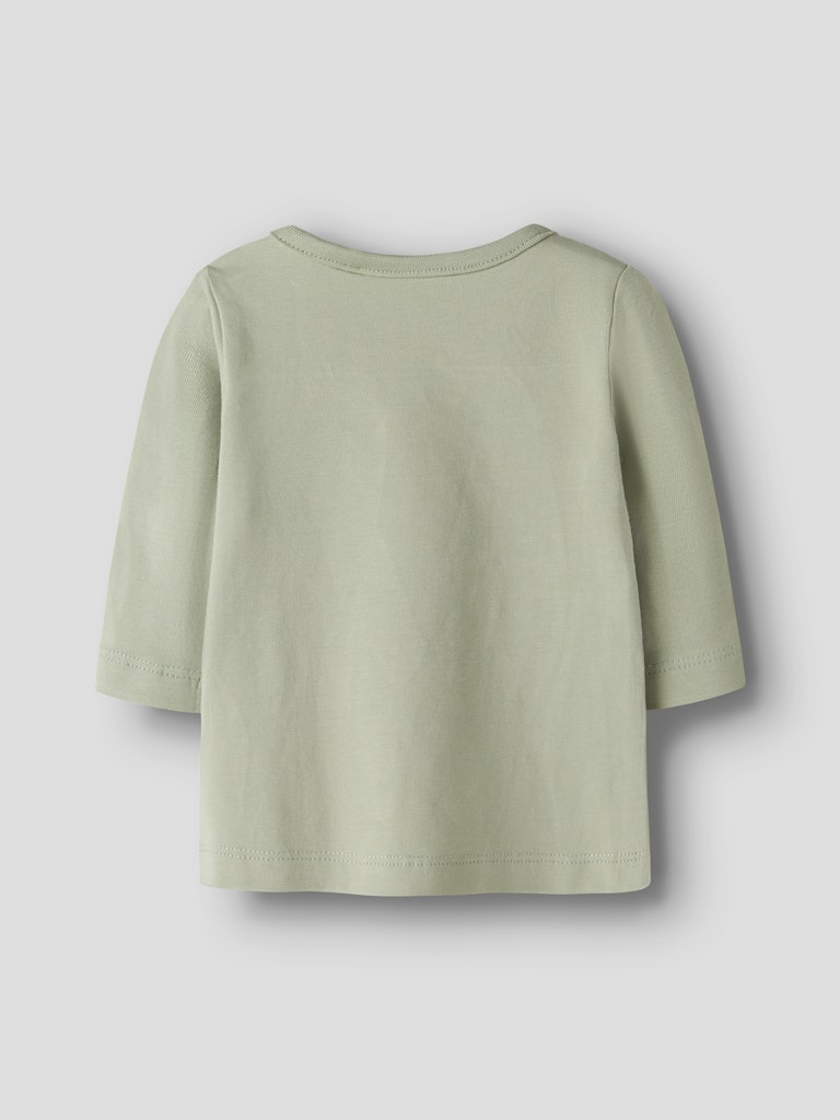 NAME IT Vubie Long Sleeve Top - Cloud Dancer/Dawn Pink/Swamp Cloud Dancer back view