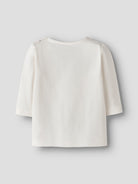 NAME IT Vubie Long Sleeve Top - Cloud Dancer/Dawn Pink/Swamp Swamp flat front view