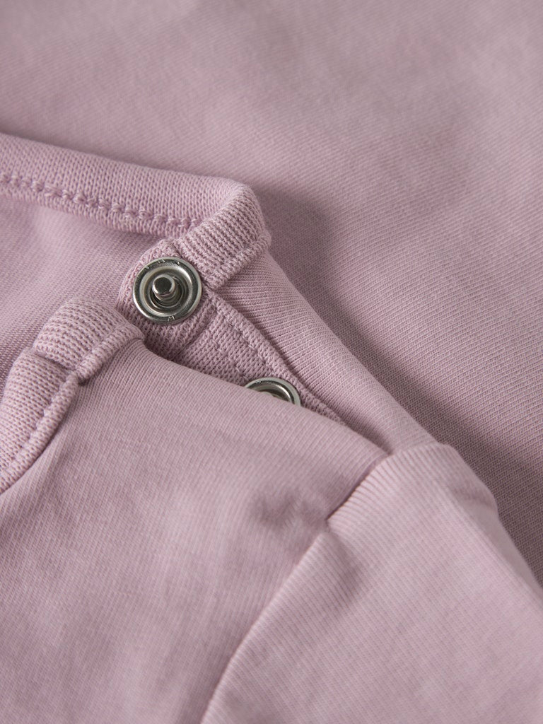 NAME IT Vubie Long Sleeve Top - Cloud Dancer/Dawn Pink/Swamp Swamp full front view