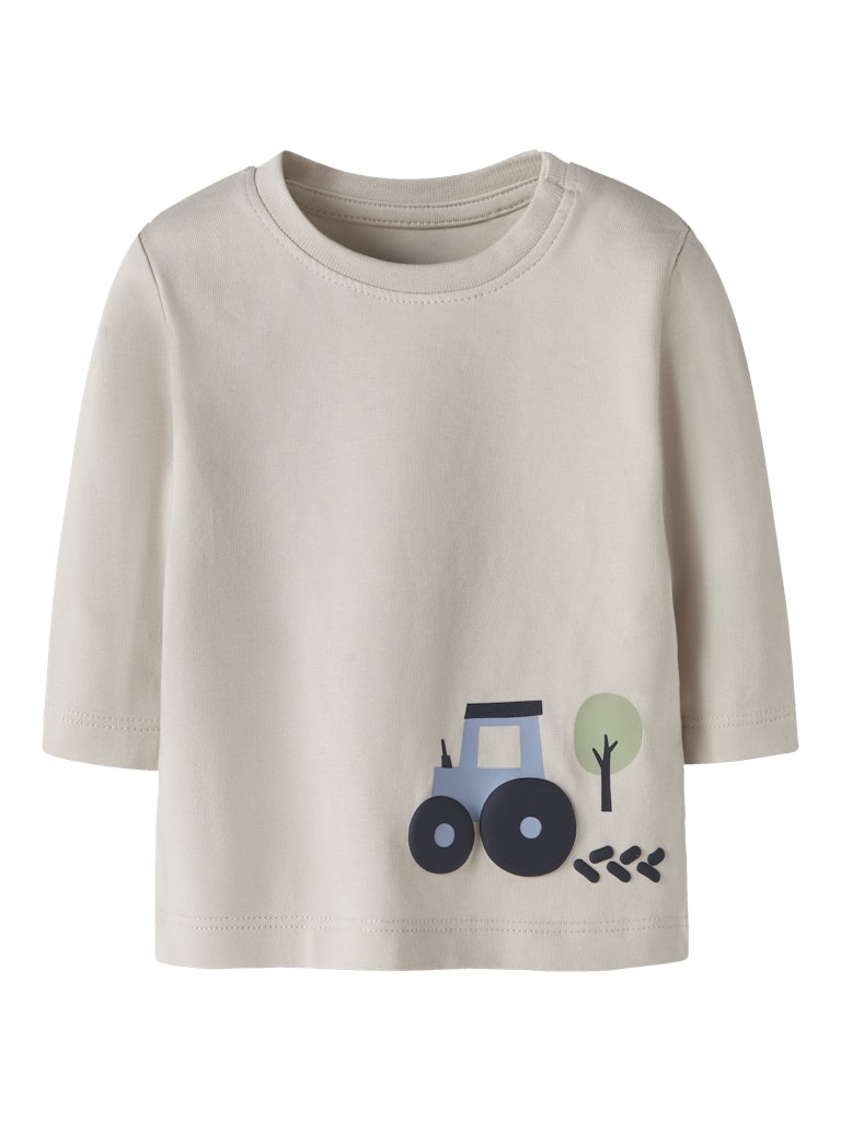 Boys Vobbi Long Sleeve Top-Pumice Stone-Front View