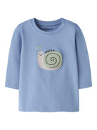 NAME IT Vobbi Long Sleeve Top CLOUD DANCER front view