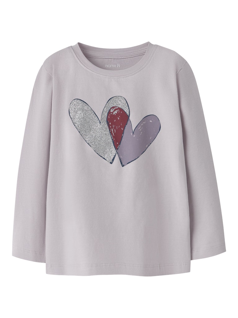NAME IT Teartas Long Sleeve Top Lilac Marble front view