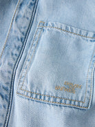 NAME IT Bo Denim Long Sleeve Hooded Shirt Light Blue Denim detail view