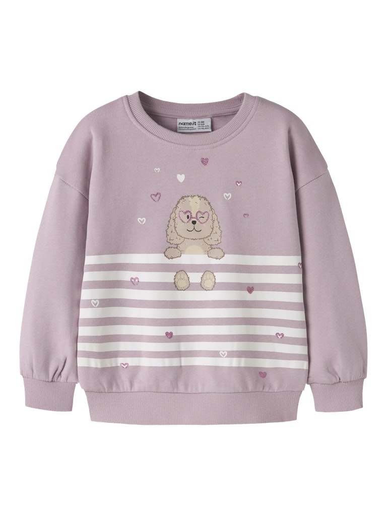 NAME IT Valona Long Sleeve Long Sweat Dawn Pink front view